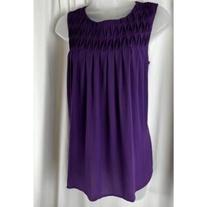 Ann Taylor LOFT Sleeves Blouse Purple S Preppy Chic Career 55-45